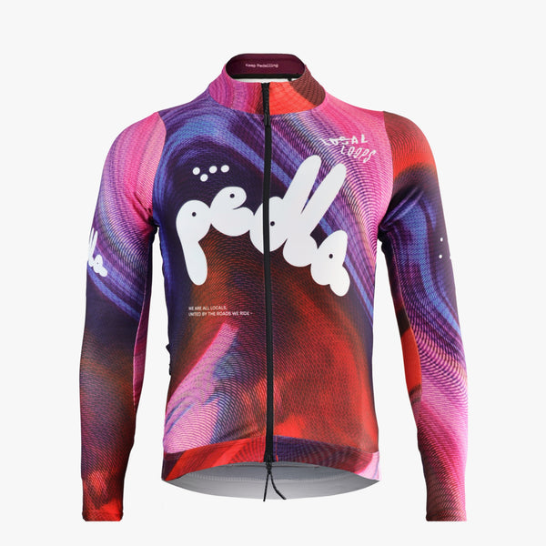 LOCAL LOOPS Thermal Long Sleeve cycling jersey Swirl Multi – The Pedla