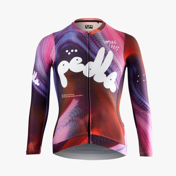 Local Loops Long Sleeve cycling jersey Bubble Swirl Multi – The Pedla