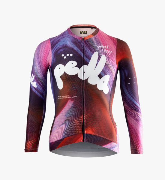 Local Loops Long Sleeve cycling jersey Bubble Swirl Multi – The Pedla