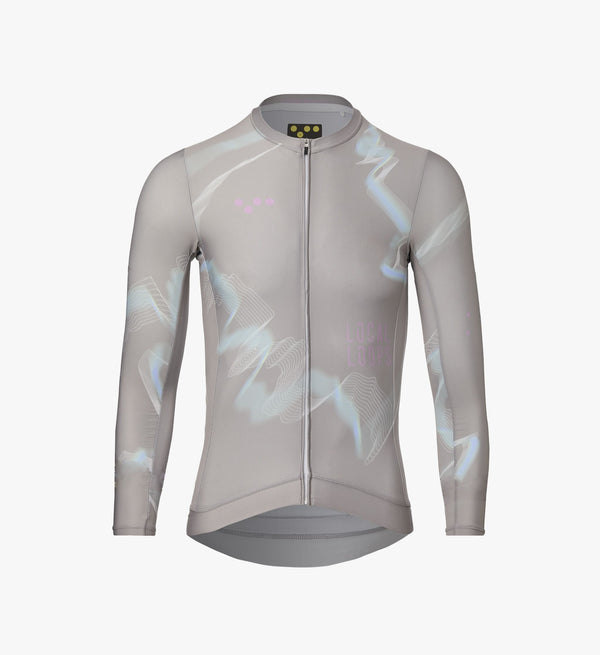 Photo of Local Loops Mens Long Sleeve Air Cycling Jersey Stone silo, best, bike, fit, day, road, moisture wicking, form fitting
