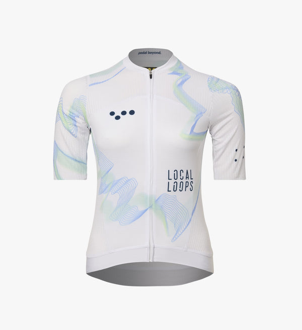 Photo of Local Loops Womens Air Cycling Jersey White Sky silo, best, bike, fit, day, road, sleeve, moisture wicking, form fitting