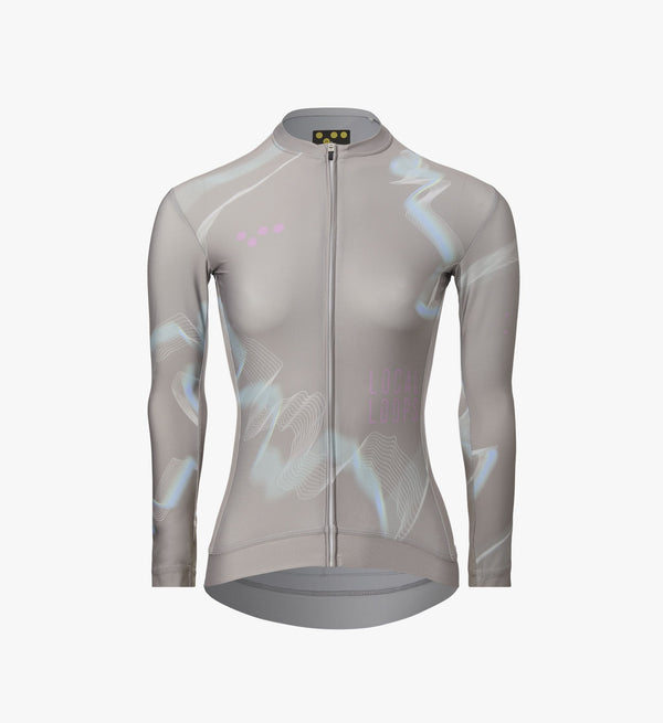 Photo of Local Loops Womens Long Sleeve Air Cycling Jersey Stone silo, best, bike, fit, day, road, moisture wicking, form fitting