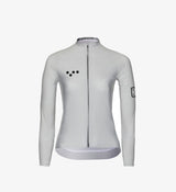 BOLD Women's LunaHEX L/S Cycling Jersey - Off White: Lightweight, aerodynamic comfort for fast rides.