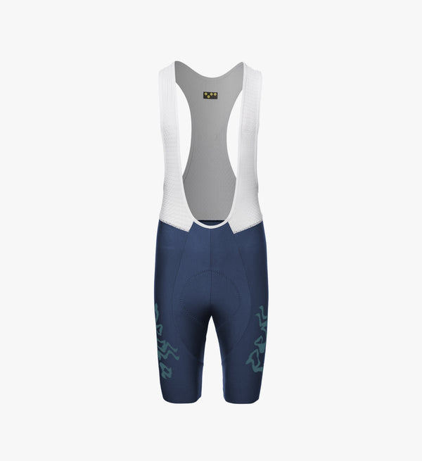 Men's Training Bib Short in Dusk – flat lay showing premium construction and sculpted compression