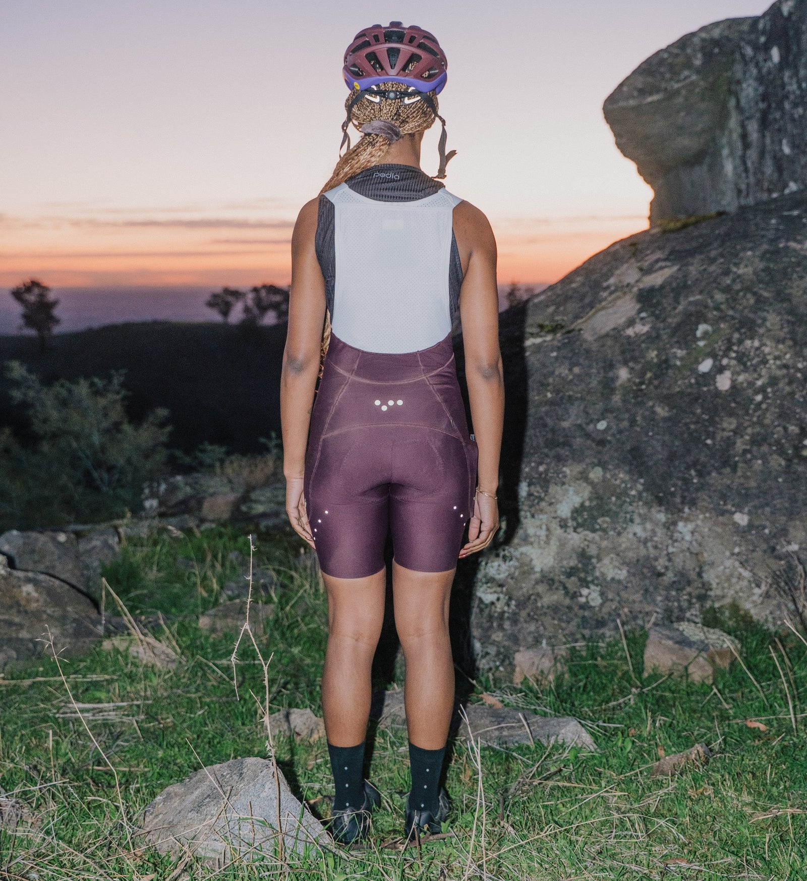 Women's SuperSYSTEM cycling bib shorts Fig Purple stay cool
