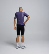 Back view of the Men's Pursuit AIR Cycling Jersey in Dusk, displaying three reinforced rear storage pockets, reflective detailing, and lightweight construction for hot rides.
