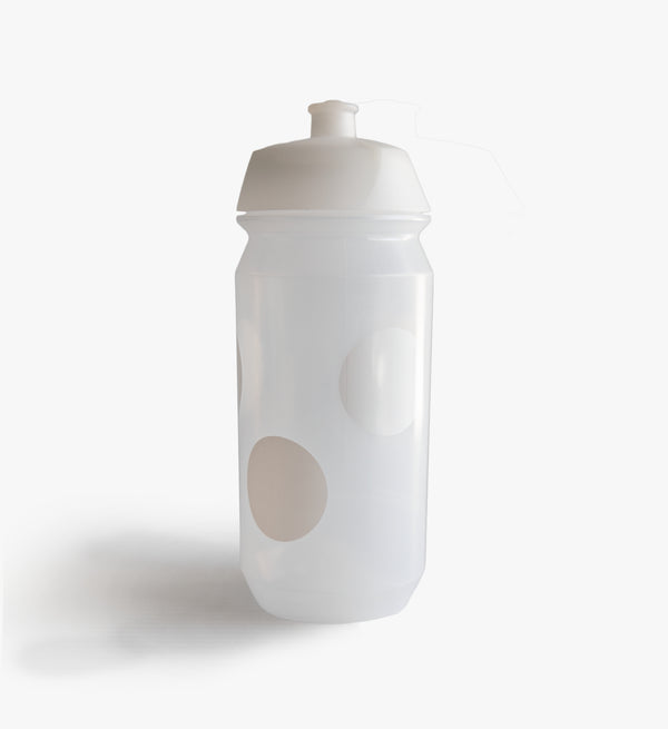 White Pedla 500ml Bidon - Black standing upright on white background; shows ergonomic, minimal design ideal for cyclists
