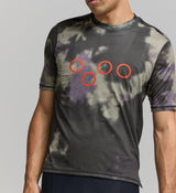 Close-up of lightweight technical knit fabric and flatlock seams – ON_OFF Tech Tee engineered for comfort, breathability, and hydration access