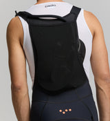 Close-up of EIT chamois and integrated hydration system – technical cycling bib shorts designed for endurance, gravel, and road cycling