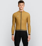 Elements Men's Thermal LS Cycling Jersey - Mustard | Warm, Comfortable, Durable | Perfect for Cold Weather Rides