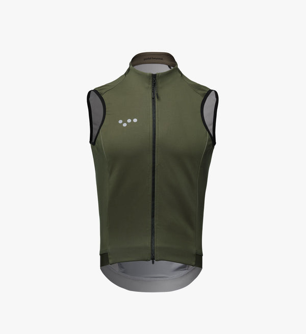 Elements Men's Thermal Cycling Gilet - Olive | Windproof, Water-resistant, Warm | Perfect for Winter Riding