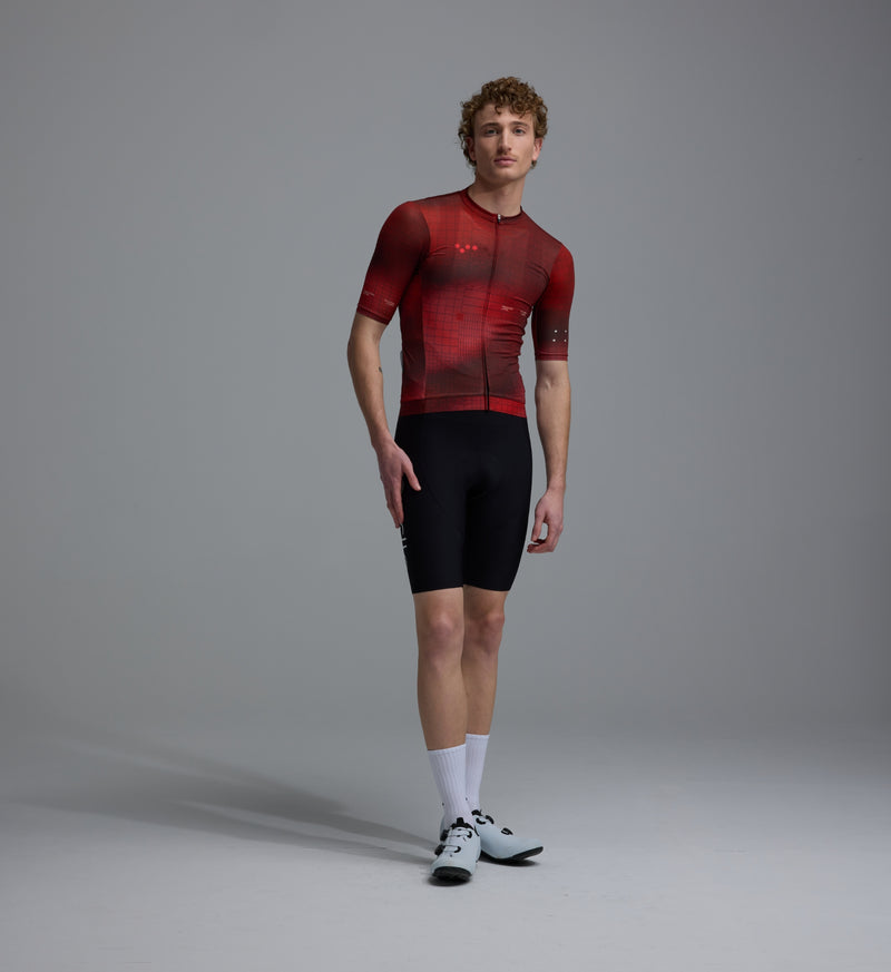 RACE_DIVISION / Men's Training Jersey - Grid Deep Red