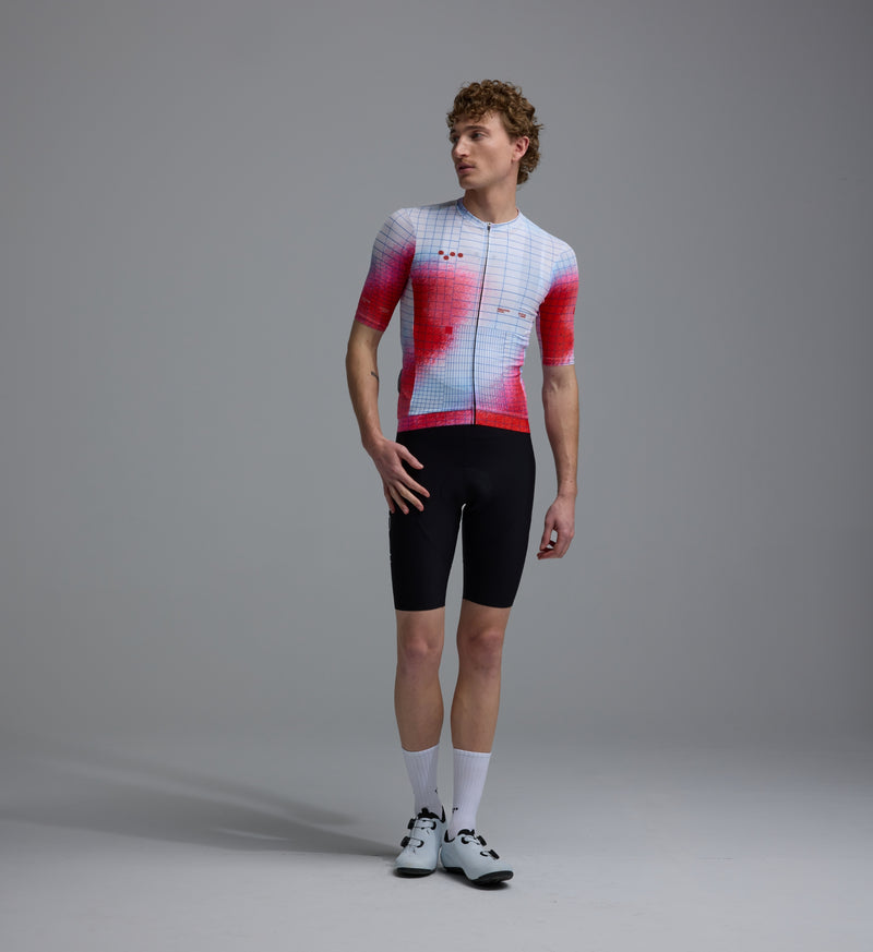 RACE_DIVISION / Men's Training Jersey - Grid Red