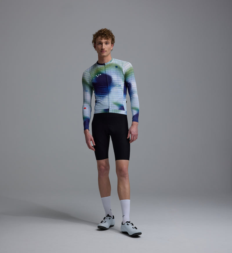 RACE_DIVISION / Men's Training LS Jersey - Grid Cobalt