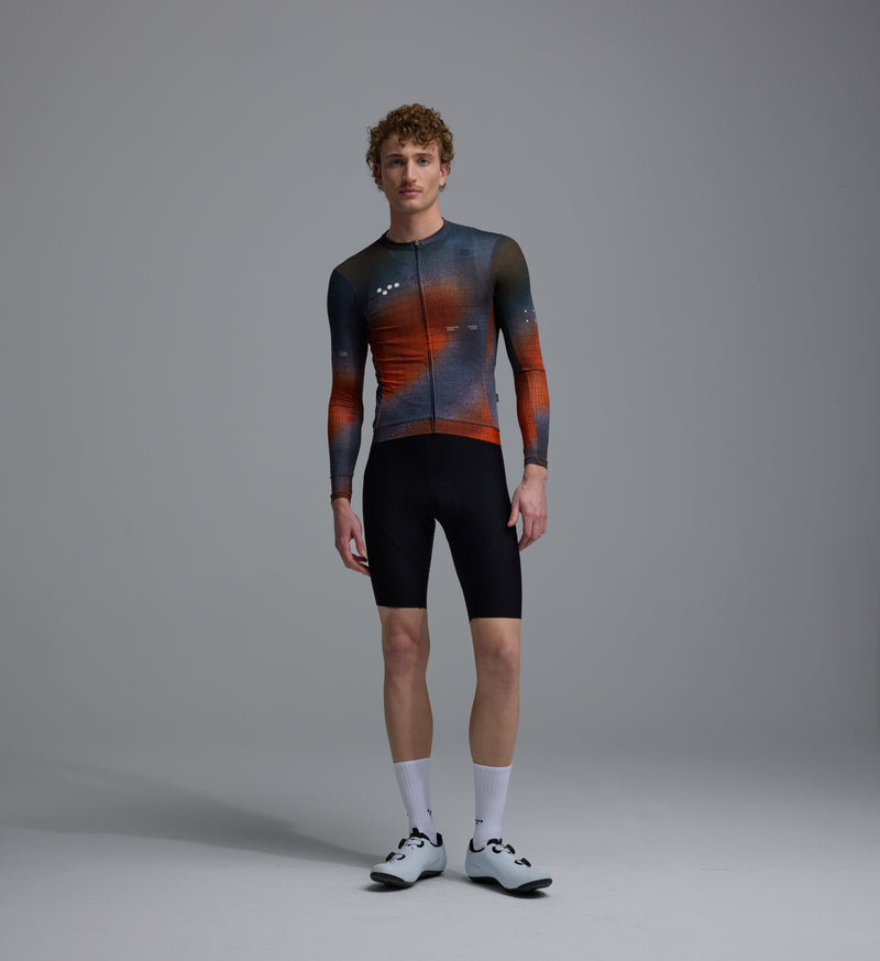 RACE_DIVISION / Men's Training LS Jersey - Grid Workshop Blue