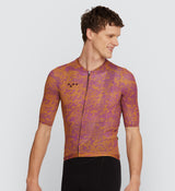 Front view of Men’s Air Cycling Jersey in Ginger - Best fit and advanced mesh panels