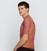 Side view of Men’s Air Cycling Jersey in Ginger - Lightweight fabric with extended sleeves