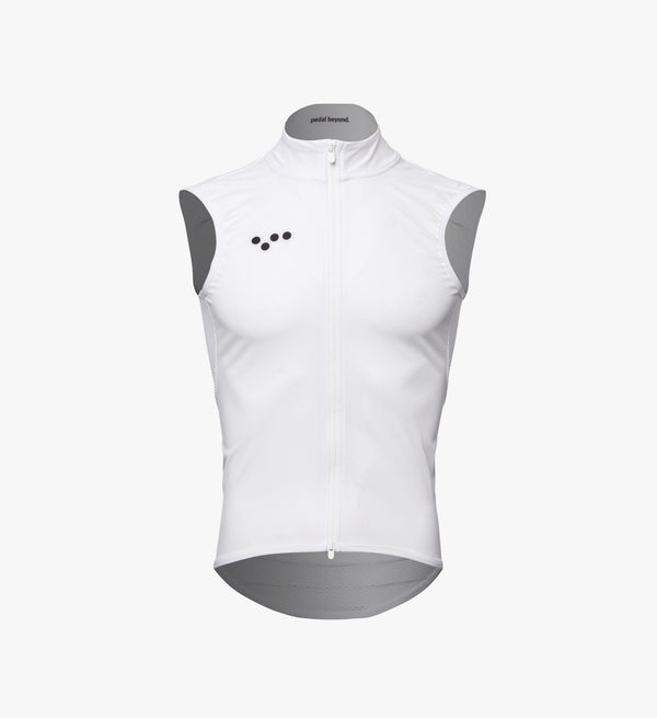 Core Men's Classic Cycling Gilet Vest - White, flexible protection for changing weather conditions.