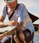 Vacation Men's Classic Cycling Jersey - Blue Steel, perfect for summer riding, SPF 50 fabric, comfortable fit.