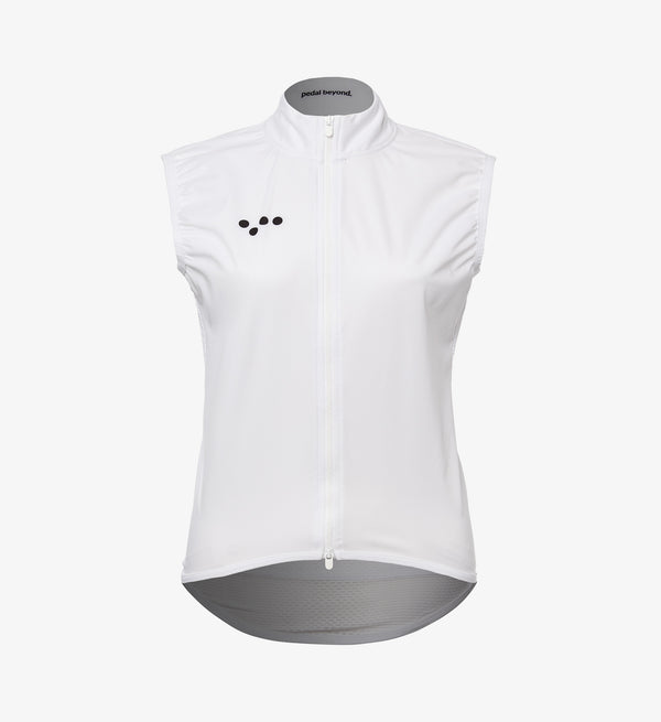 Core Women's Classic Cycling Gilet Vest - White, flexible, protective, lightweight, breathable, water-resistant.
