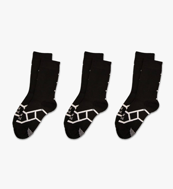 Lightweight 3 Pack Cycling Socks - Black | Moisture-wicking, breathable, and ideal for hot summer days.