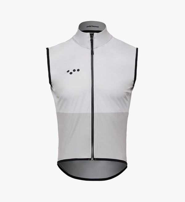 Off Grid Men's Roamer Cycling Gilet - Chalk, waterproof, breathable, all-season riding, comfortable fit, reflective logo