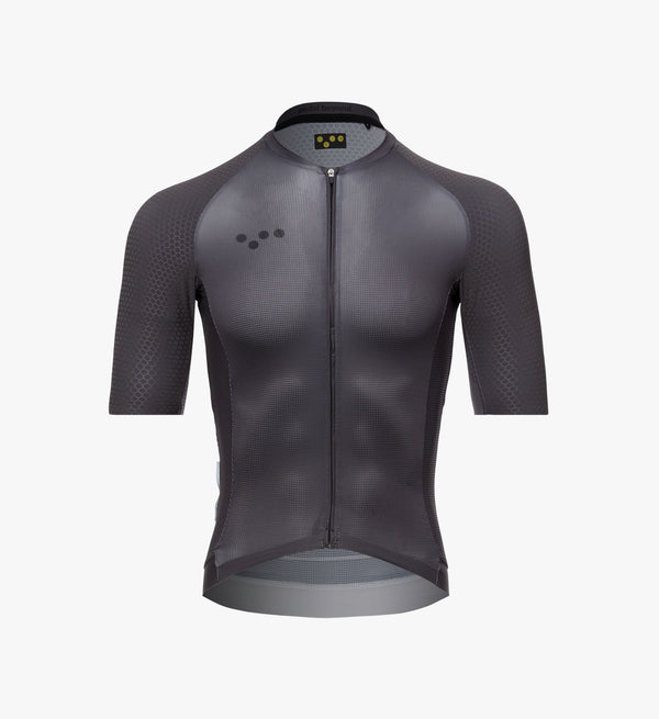 Pro Men's Pursuit Cycling Jersey - Charcoal | Australian Aerodynamic | High-end Italian fabrics | Race-ready fit | Reflective accents