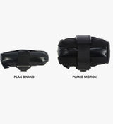 Skingrowsback Plan B Nano Saddle Bag - Black, 1000D Nylon, YKK AquaGuard zip, magnetic mounting strap.