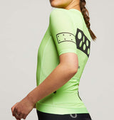 BOLD Women's Climba Cycling Jersey - Neon Mint, breathable & lightweight for hot conditions.