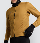 Elements Men's Thermal Cycling Jacket - Mustard | Windproof, Water-resistant | Perfect for Commuting, Road Cycling, Racing | eVent® Shield Fabric | Warm, Comfortable, Durable | High Visibility Reflective Logos | Winter Cycling Wardrobe Essential
