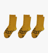 Lightweight 3 Pack Cycling Socks - Mustard | Active Performance & Moisture Management