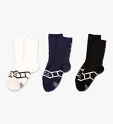 Lightweight 3 Pack Cycling Socks - Black, White & Navy - Moisture-wicking, breathable, ideal for hot summer days.