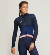 Bold Women's AquaFLEECE Cycling Jacket - Navy. Extreme protection. Waterproof, warm, and breathable. Reflective accents.