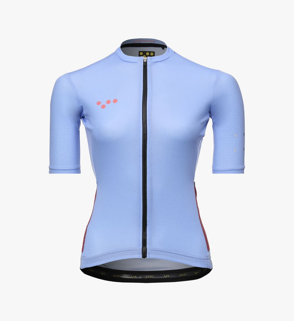 Off Grid Women’s Roamer Cycling Jersey - Denim | Re-engineered fit and fabric | Functional, comfortable, and stylish.
