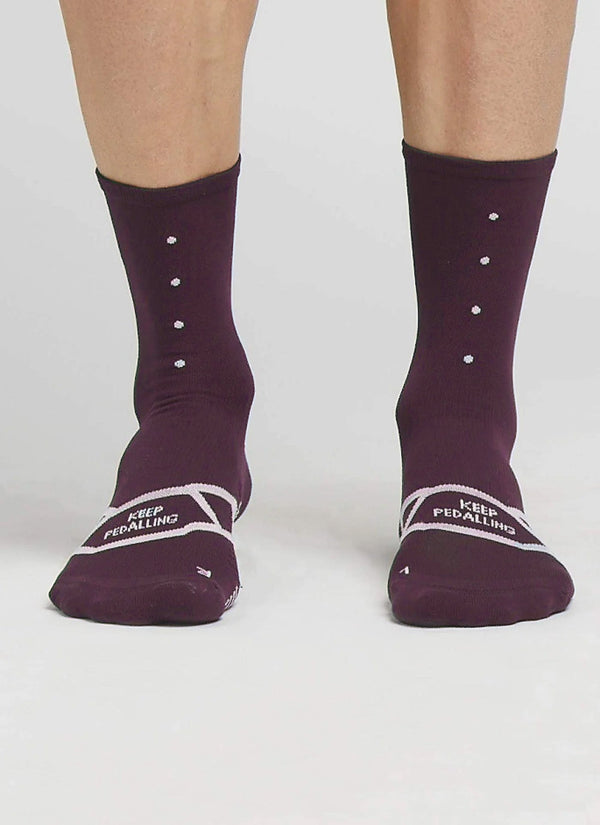 Lightweight Cycling Socks - Aubergine | Pedla