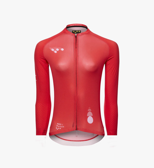 Pro Women's Pursuit LS Cycling Jersey - Typify Poppy Red