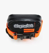 Skingrowsback Plan B Nano Saddle Bag - Black/Neon Orange, 1000D Nylon, YKK AquaGuard zip, magnetic strap