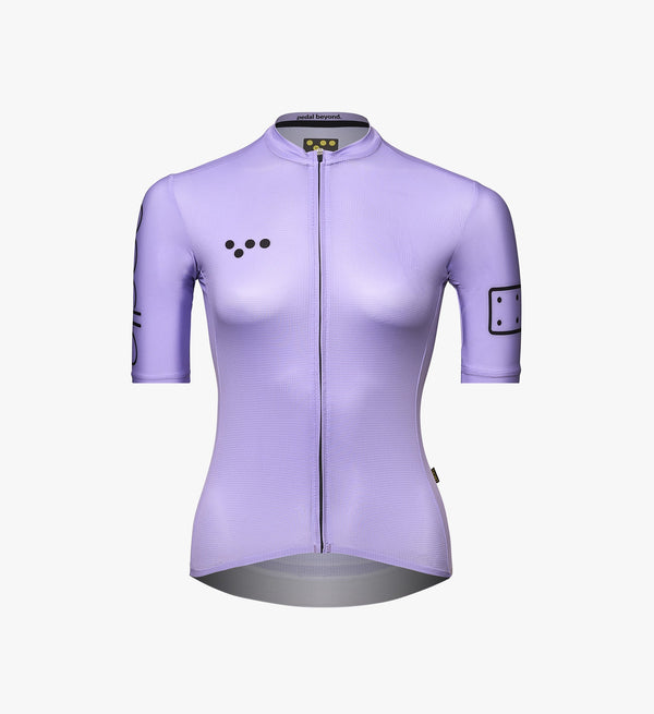 Women's LunaTECH Cycling Jersey - Lilac, high-intensity, hot weather riding, sun-protecting Italian microfiber, all-day comfort.