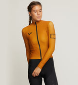 BOLD Women's ChillBLOCK Cycling Jacket - Mustard, winter warmth, insulation, breathability, microfiber fleece, reflective accents