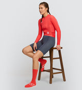 Pro Women's Pursuit LS Cycling Jersey - Typify Poppy Red