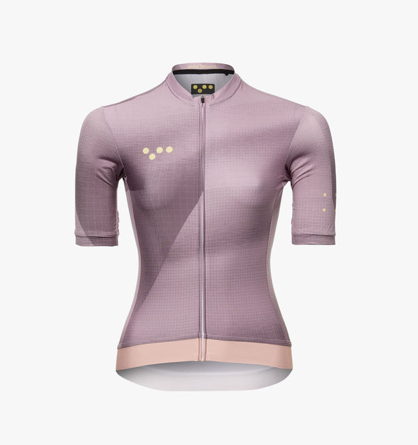 Kinetic Women’s Classic Cycling Jersey - Motion Mushroom, improved fit, breathable SPF 50 fabric, comfortable four-way stretch